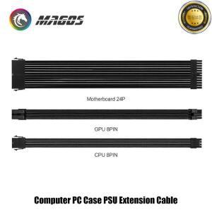 컴퓨터 케이스 PSU 연장 케이블 길이 300mm ATX-24핀  PCI-E 8핀 18AWG 전원 코드 다채로운 색상