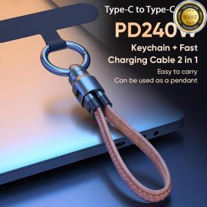 240W 모바일 고속 충전 케이블 C타입 to 키체인 분실 방지 로프 48V5A 숏 노트북 태블릿