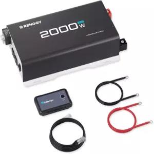 Renogy 2000W 24V 순수 사인파 인버터 4000W 피크 전력 92 에너지 효율 2개의 AC 출력 리모컨 RV 트럭 해상