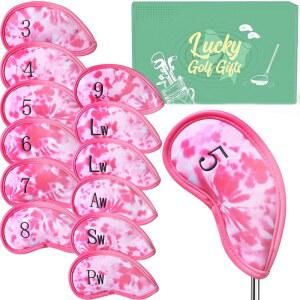 골프 클럽 커버 아이언 밸류 12팩 스타일리시한 합성 유니 자수 번호 헤드커버 가죽 헤드