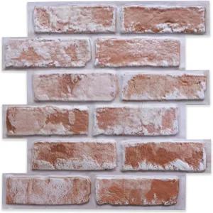 3D 필 앤 스틱 벽돌 벽 패널 10팩 11.8x11.8 인조 타일 얇은 PVC 페인트칠 가능 주방 백스플래시 액센트