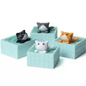 귀여운 미니피규어 세트 캐릭터 고양이 장식용 피규어 책상