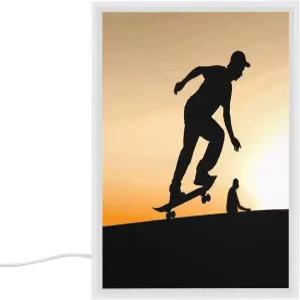 페키루트 스케이트보드 베니티 미러 LED 라이트 3가지 색상 모드 메이크업 침실 욕실용 아크릴 장식 책상