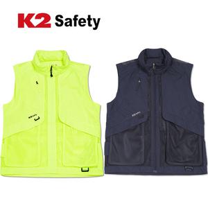 K2 세이프티 후드 조끼 시원한 작업용 망사 단체복 작업복 유니폼 근무복 VE-2606 2종