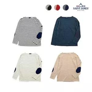 [대구백화점] [세인트제임스]길도 긴팔 스트라이프 엘보패치 티셔츠