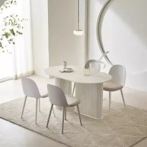 이즈 올리브 1400 타원형 템바보드 4인의자 식탁 IFO259