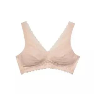 [오노마] ONM 레이스라인 통기성 노몰드 풀컵 브라 - 베이지