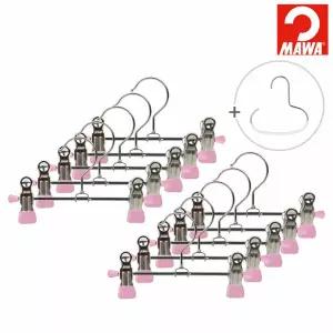 마와 바지치마클립 강아지옷걸이 10개 펄핑크 화이트 (악세서리걸이G1 화이트1개증정)