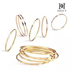 골드앤 14K 열송이 컷팅 반지(일자/삼각/물결) 3종 택1