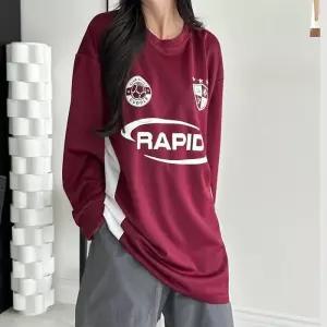 ONM 남녀공용 풋볼티 배색 카라 긴팔 스포츠 운동복