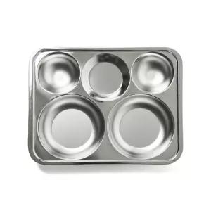 스텐식판 원형3찬 대 성인 급식 구내식당 학교 관공/나눔/접시/1인용/식판/유아용/단체/아동/분할/트레이