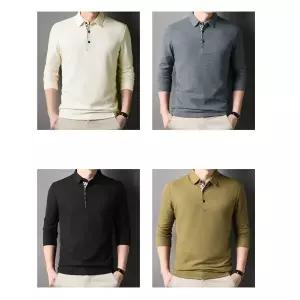 남성 긴팔 카라티 피케 티셔츠 PK 무지 골프웨어 봄 가을 겨울 데일리 상의