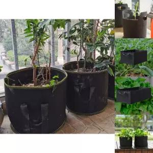 베란다 텃밭 대형 부직포 화분 2p 세트 (40x30cm) 블랙+그린/사각/상추/채소/옥상/정원/테라스/만들기/식물