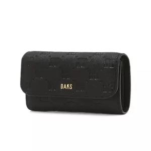 닥스 액세서리 여성 24FW [스테디셀러] 블랙 DD로고 소가죽 반지갑 WCWA4F601BK