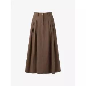 [CC콜렉트](광주신세계)피치 코튼 플레어 롱 스커트_C253MSD005