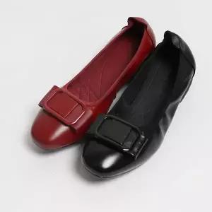 [원더슈즈](천안아산점)천연소가죽 플렉시블 컴포트 쿠션 미끄럼방지 플랫슈즈 2.5CM K-NY09