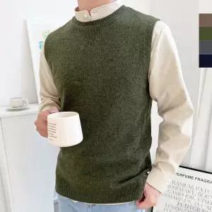 [하프클럽/]울 남성 니트조끼 베스트 가을 겨울