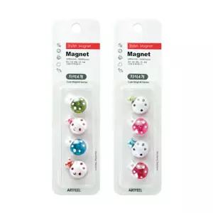 캐릭터 자석 무당벌레 (4개입)/붙이는/화이트/보드/냉장고/마그넷/다용도/후크/귀여운/마그네틱/현관/예쁜