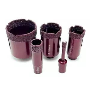 M10 스레드 건식 진공 납땜 다이아몬드 드릴링 코어 비트 도마그네틱 타일 드릴 비트 석 석재 구멍 톱 앵글