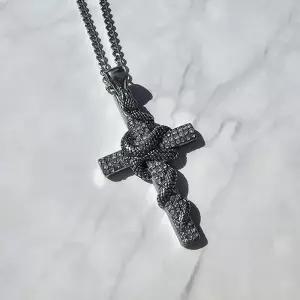 [노블른] 써지컬 스틸 큐빅 스네이크 팬던트 목걸이