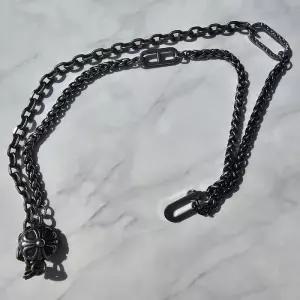 [노블른] 써지컬 스틸 3줄 크롬 코 힙합 체인 목걸이