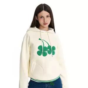 [키르시](대전신세계)빅 클로버 체리 그래픽 기모 후드 [아이보리]