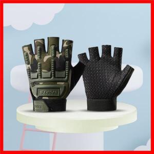 사이클링 어린이 전술 장갑 반 손가락 미끄럼 방지 보호 야외 스포츠 장갑 어린이 등산 소년 소녀 장갑