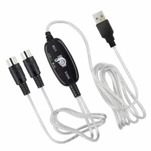 5핀 MIDI to USB 컨버터 휴대용 키보드 PC 인터페이스 케이블 악기 용품 IN-OUT 어댑터