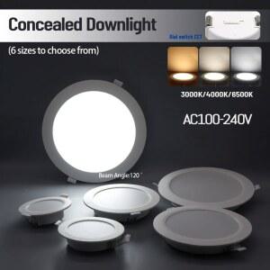 LED 다운라이트 다이얼 스위치 CCT 천장 조명 매입형 원형 패널 실내 100 240V 3000K 4000K 6500K 20W 24W