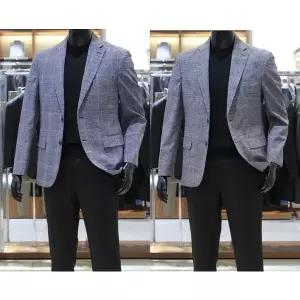 [바쏘](의정부점)25 SS 수입원사 글렌체크패턴 남성콤비재킷 블레이저 2종 [ 블루그레이,그레이 ]