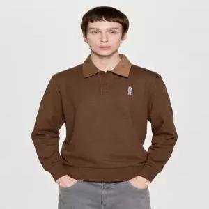 [25FW] HZTS5D750W2 HAZZYS HARRY 브라운 코듀로이패치 카라 맨투맨