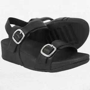 [나이키]ES6-090 여성 루루 어드저스터블 레더 올 블랙 백 스트랩 샌들