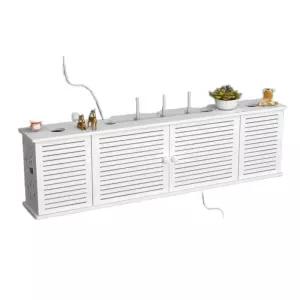 벽걸이tv선정리 셋탑박스정리함 무선 공유기 수납함 루버 전원 배선 선반걸이 콘센트