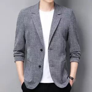 린넨 재킷 여름 경량 남성용 슬림핏 빅사이즈 마소재 캐주얼 아우터 상의