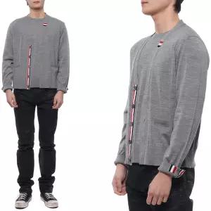 톰브라운 남성 저지 스티치 스트라이프 가디건 MKC489A Y1014 055 23F 1150799