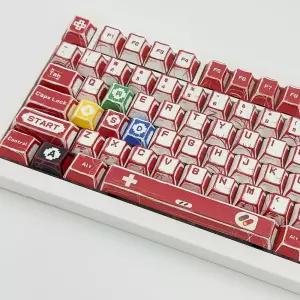 스마일준 마리오 픽셀 레드 키캡 체리 화이트 레트로 게임 키보드 키캡 게이밍 텐키리스 풀배열