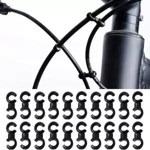 VANICE 20개 자전거 브레이크 케이블 S 스타일 클립 버클 호스 가이드 블랙 크로스 라인 로드 바이크 MTB용