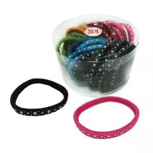 [(주)대통유통]다이아컬러 납작고무줄 30P 코사지 헤어밴드 (30490732A)