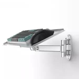 벽걸이 키보드암 거치대 실버 마우스 받침대 트레이 병원 공업용 폴딩 벽면 행거 마운트