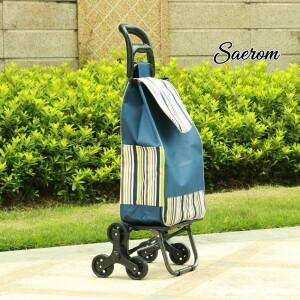 접이식 식료품 카트 쇼핑 트롤리(고무 계단 등반 바퀴 및 옥스포드 천 가방 당김 포함)