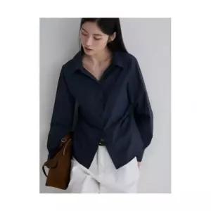 에잇세컨즈 변형 카라넥 슬림핏 셔츠 네이비 356364WM4R 292421