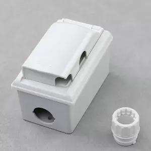 나노전기 화장실 방우 콘센트 2구+PVC 노출박스 세트 노출형 복스 방수 욕실 베란다