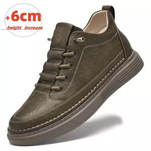남성구두 브랜드 소가죽 천연 가죽 47 큰 37 스니커즈 6CM 신발 키높이 엘리베이터 깔
