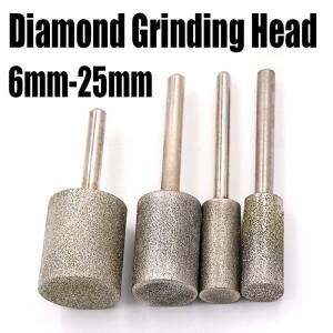 1PCS 6-25mm 실린더 다이아몬드 그라인딩 헤드 6mm 생크 비트 연마 조각/디버링/옥/석재 도구