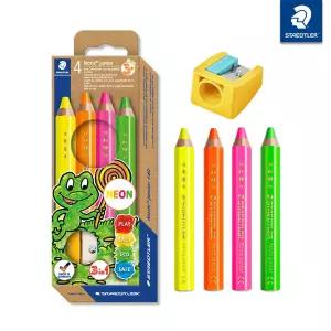 스테들러 노리스 주니어 어린이 점보색연필 네온4색 세트 140 C4P1