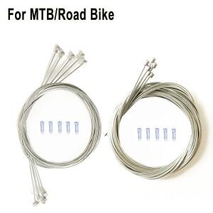 5pcs MTB 산악 도로 자전거 변속기 시프트 브레이크 내부 케이블 라인 와이어 엔드 캡 2M 길이 시프터