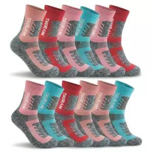 이제이 여자 여성 두꺼운 장목 등산양말 작업용 스포츠 양말 12켤레