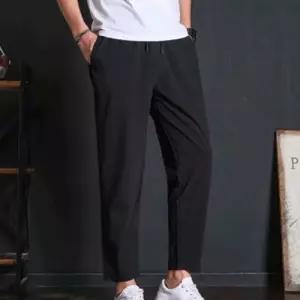 [옷자락]남자 와이드 배기 허리밴딩 쿨링 빅사이즈 밴딩 팬츠