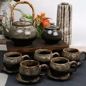 도자기 명절 찻잔 선물용 고급 신혼부부 5인 다기 호피무늬찻잔세트