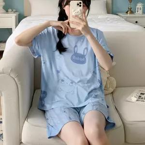 바니sky 파티 바지 반팔 세트 잠옷 여성 파자마 여름